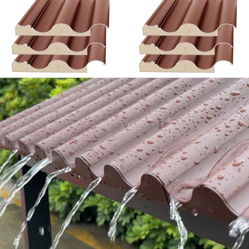 Eine geteilte aluminiumdecke. Aluminium-Welldachplatten, Polyurethan, gefüllt, 6er-Pack, Grau/Braun, 0,8–2 m(Brown,L-1.2m/3.9ft) von EYRMQWJPC