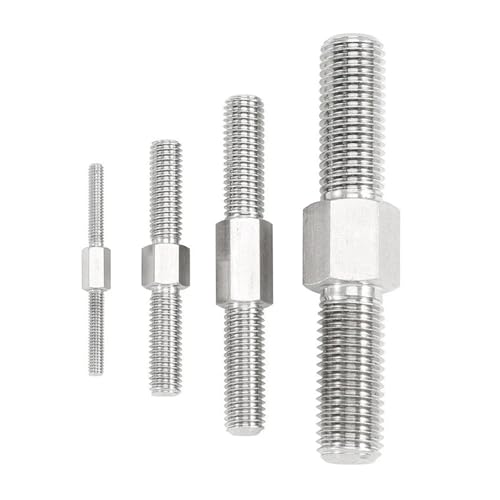 Eine vollkordel, 304 Edelstahl Doppelkopf-Gewindestange Links-Rechts-Gewinde Schraubenbolzen M3 M4 M5 M6 M8 M10 M12 M14 M16 Mehrere Größen Packung mit 21(90mm,M16-1PCS) von EYRMQWJPC