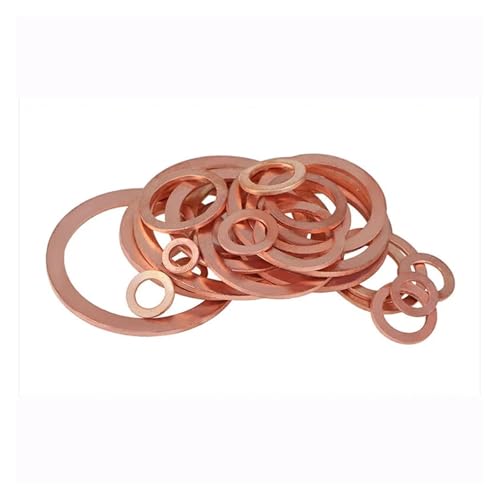 Flache Unterlegscheibe aus Messing, M21 M22 M24 M26 M27 M28 Messing Kupfer Dichtung Boot Unterlegscheibe Flachdichtung Ring Ölwanne Öldichtung Fitting Dicke 1,5 mm(M24x32x1.5 10Pcs) von EYRMQWJPC