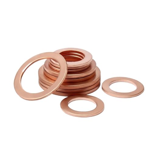 Flache Unterlegscheibe aus Messing, M3 M4 M5 M6 M8 M10 M12 M14 M16 M18 M20 M22 M24 M27 M30 Boot Rot Messing Kupfer dichtung Unterlegscheibe Flache Dichtung Ring Dichtung DIN7603(M4x7x1 (50pcs)) von EYRMQWJPC