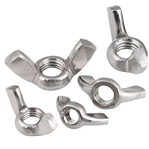 Flügelmuttern Flügelmutter aus Edelstahl 304, M3/M4/M5/M6/M8/M10/M12, 1–5 Stück(5pcs,M6) von EYRMQWJPC