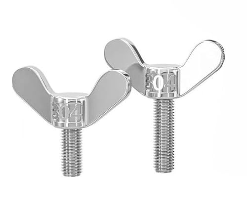 Flügelmuttern Schmetterlingsflügelmuttern 304 Edelstahl M14 (40-120mm) Packung mit 2 Befestigungselementen(M14*50mm) von EYRMQWJPC