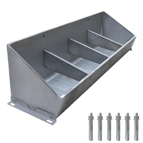 Futtertrog für Nutztiere Edelstahl-Tierfutterautomat for Schweine, Ziegen, Schafe, Pferde, Rinder, Alpakas(1.2m/3.9ft 4 bit) von EYRMQWJPC