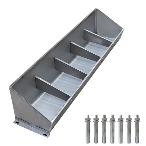 Futtertrog für Nutztiere Edelstahl-Tierfutterautomat for Schweine, Ziegen, Schafe, Pferde, Rinder, Alpakas(1.5m/4.9ft 5 bit) von EYRMQWJPC