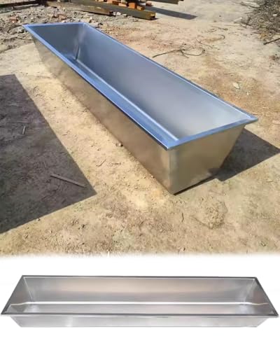 Futtertrog für Nutztiere Futter- und Wassertrog aus Edelstahl for Vieh(Without Stand,76.8in(6.4ft)) von EYRMQWJPC