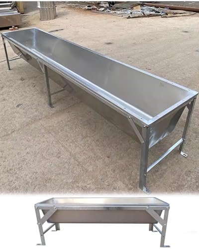 Futtertrog für Nutztiere Futter- und Wassertrog aus Edelstahl for Vieh(with Stand,19.6in(1.6ft)) von EYRMQWJPC