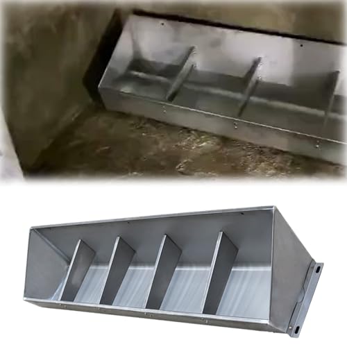 Futtertrog für Nutztiere Viehfuttertrog Edelstahl Verschiedene Größen 10er Packung(L 150cm (59 1/10in) - 5 bit) von EYRMQWJPC