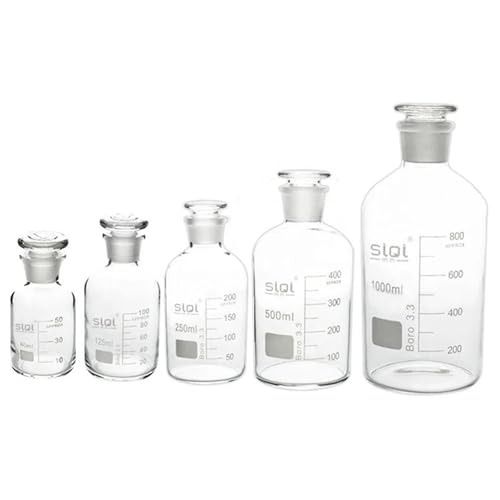 Glasflaschen darüber hinaus, Reagenzflasche aus Siliziumglas mit hohem Borgehalt und kleinem Hals, 60–1000ml (2er-Pack erhältlich)(500ml) von EYRMQWJPC