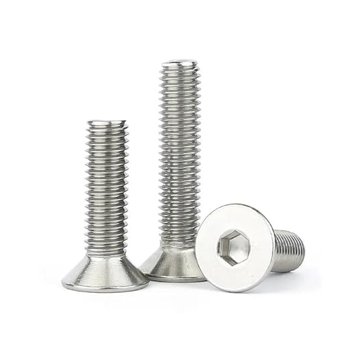 Innensechskant versenkt 5–50 Stück M2 M2.5 M3 M4 M5 M6 M8 Edelstahl Schwarz Innensechskant Flachsenkkopfschraube(22MM-M6(10PCS)) von EYRMQWJPC