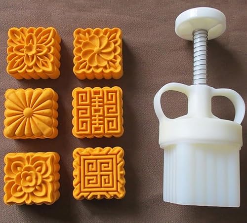 Mondkuchen. 50g Mondkuchenform mit 6 Stempeln Weiß(B) von EYRMQWJPC