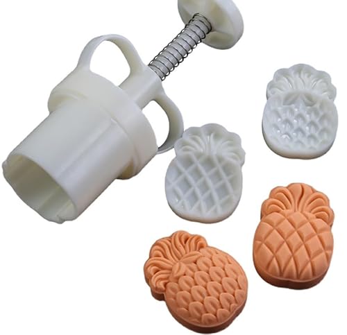 Mondkuchen. Mondkuchenform-Set in Ananasform und Keksstempel, 3er-Pack, Weiß, 35g/50g/125g(35G) von EYRMQWJPC