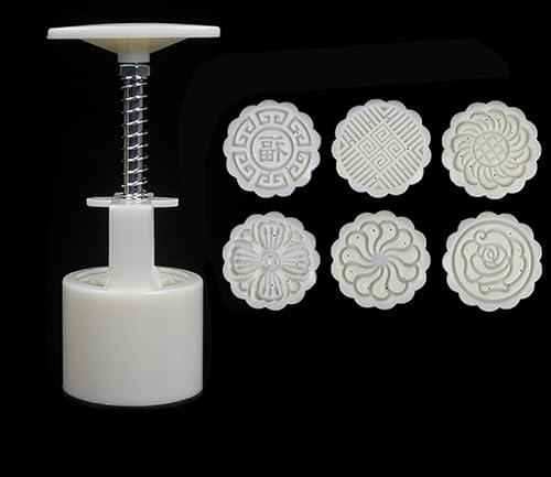 Mondkuchen. Mondkuchenform mit 6 Briefmarken 50 g 63 75 ABS Weiß Mehrere Größen(C) von EYRMQWJPC