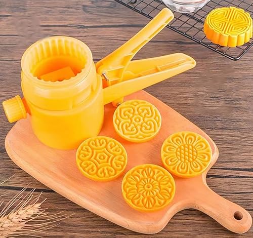 Mondkuchen. Orange Mondkuchenform mit Blumen-Keksstempeln for Backen von Kuchen for Selbermachen, mehrere Gewichte(75g 4Pcs) von EYRMQWJPC