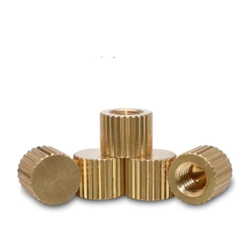 Muttern handfest anziehen Blind Small Head Knurled Thumb Nuts Brass/Stainless Steel M2-M8 Pack of 5-100PCS(Brass Thumb Nut,M2.5 100PCS) von EYRMQWJPC