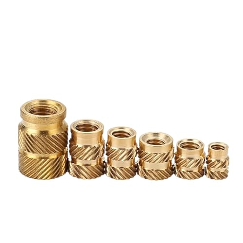 Muttern handfest anziehen Messing-Hotmelt-Einsatzmuttern SL-Typ Rändelmutter M3 X D4.2-5.0 X L3.0-8.0mm 100 Stück(M3 X D4.6 X L3.0) von EYRMQWJPC