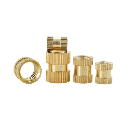 Muttern handfest anziehen Messing Rändelmuttern mit Heißschmelzgewinde for 3D-Drucke M2-M6 in mehreren Größen(M4x4x6 (50Pcs)) von EYRMQWJPC