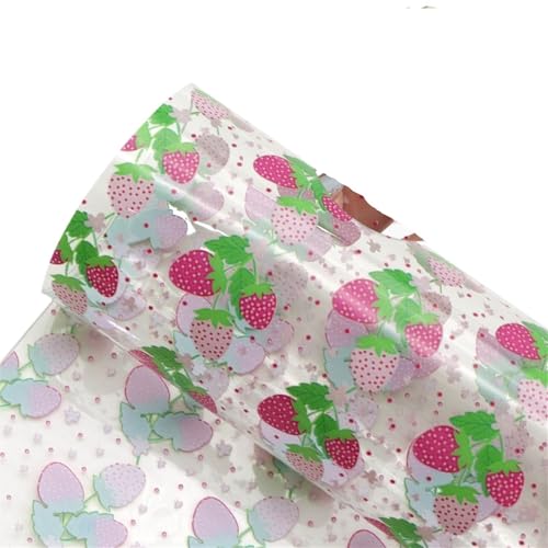 PVC Jelly Vinyl Stoff Blätter ， Obst Banane Avocado Bedruckte PVC Vinyl Leder Stoffrolle Multicolor Mehrere Größen(Color-6,50x120cm) von EYRMQWJPC