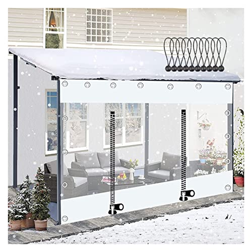 PVC Tarpaulin， Pergola-Planen-Seitenteil-Vorhang im Freien mit Reißverschlüssen weißen klaren mehrfachen Größen PVCs 0.35mm(480x200cm(15.7 * 6.6ft)) von EYRMQWJPC