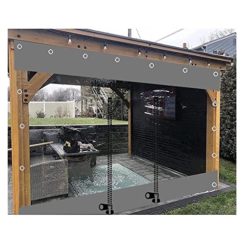 PVC Tarpaulin， Transparente Plane Seitenteile PVC Wasserdicht Reißverschluss for Pergola Terrasse Veranda Carport Vordächer Mehrere Größen(180x200cm(5.9 * 6.6ft)) von EYRMQWJPC