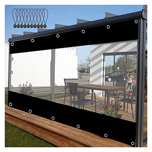 PVC Tarpaulin， wasserdichte PVC-Plane, Seitenwände, Vorhänge, schwarz und transparent, mehrere Größen(320x250cm(10.5 * 7.2ft)) von EYRMQWJPC
