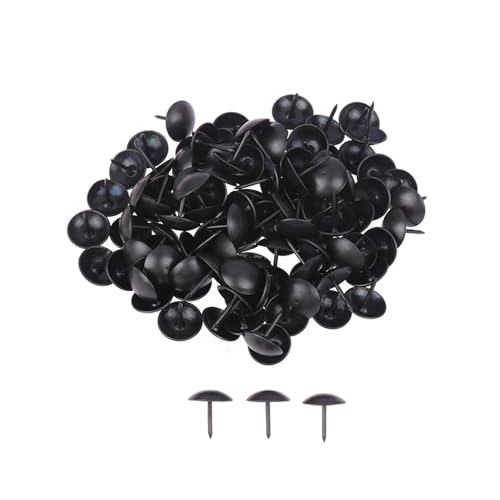 Rundkopf-Eisennägel, Reißzwecken aus Metall mit rundem Kopf, 100 Stück, schwarz, mehrere Größen(1.2 * 1.3cm) von EYRMQWJPC