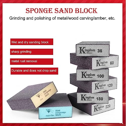 Schleifwerkzeug Schwammblock 10PCS Abgewinkelt Schleif Schwamm Nass Und Trocken Dualuse Waschbar Und Wiederverwendbare Schleif Block(C 120grit) von EYRMQWJPC