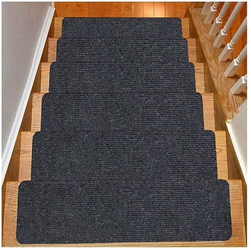 Selbstklebende Treppenstufen Schritt ， Teppich-Treppenstufen, selbstklebend, zuschneidbar, 3er-Pack, mehrfarbig, mehrere Größen(Dark Grey,17PCS) von EYRMQWJPC