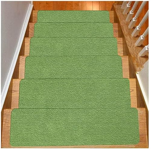 Selbstklebende Treppenstufen Schritt ， Teppich-Treppenstufen, selbstklebend, zuschneidbar, 3er-Pack, mehrfarbig, mehrere Größen(Green,17PCS) von EYRMQWJPC