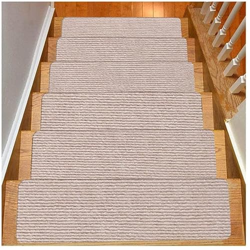 Selbstklebende Treppenstufen Schritt ， Teppich-Treppenstufen, selbstklebend, zuschneidbar, 3er-Pack, mehrfarbig, mehrere Größen(Light Brown,15PCS) von EYRMQWJPC