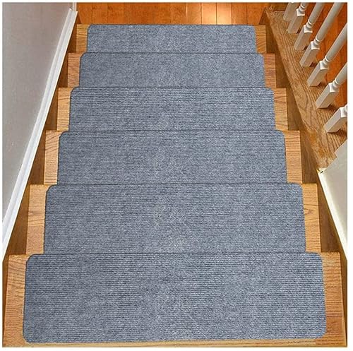 Selbstklebende Treppenstufen Schritt ， Teppich-Treppenstufen, selbstklebend, zuschneidbar, 3er-Pack, mehrfarbig, mehrere Größen(Light Grey,15PCS) von EYRMQWJPC