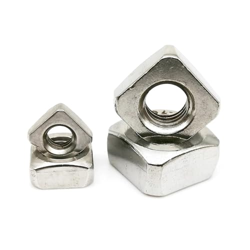 Vierkantmuttern aus Edelstahl, 304 Edelstahl DIN557 GB39 Vierkantmutter M3 M4 M5 M6 M8 M10 M12 177 Stück(M3-50pcs) von EYRMQWJPC