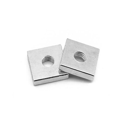 Vierkantmuttern aus Edelstahl, Vierkantmutter M2,5 M3 M4 Kohlenstoffstahl, verzinkt, dünner Vierkantblock, mehrere Größen, 20 Stück, 40(20pcs,M4x7x7x3mm) von EYRMQWJPC