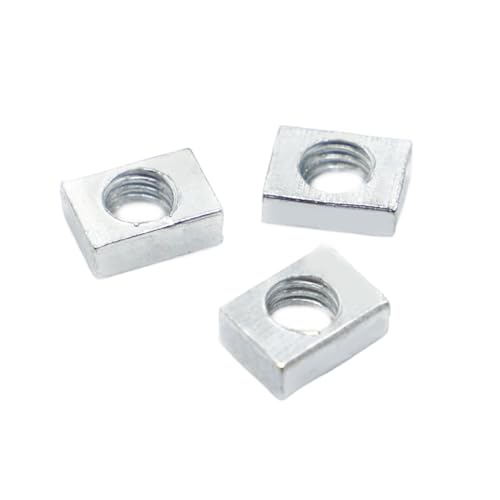 Vierkantmuttern aus Edelstahl, Vierkantmuttern M3-M8, verzinkter Stahl, for Aluminiumprofil-Gleitblöcke, 5er-Packung, 50 Stück(M3x5x8x2 50pcs) von EYRMQWJPC