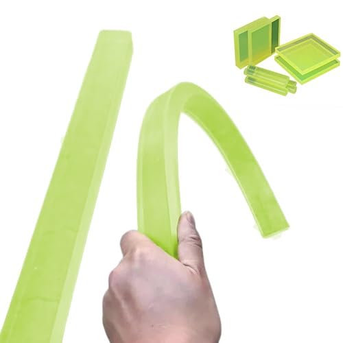 elastischer Polyurethan-Stab, Polyurethan-Vierkantstange, gelb, durchscheinend, mehrere Größen, Shore 75–80A(15 * 55 * 500mm) von EYRMQWJPC