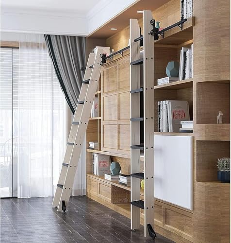 runde Rollenlaufleiter, Schiebeleiterschienen-Hardware-Kit aus Kohlenstoffstahl, schwarz, mehrere Größen(400cm(13.1 ft) track kit) von EYRMQWJPC