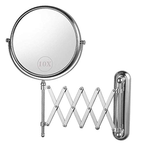 Kosmetikspiegel mit 1-facher/10-facher Vergrößerung, Schminkspiegel, Rasierspiegel, 360°; Schwenkbare, Faltbare Wandmontage für Badezimmer 10X (10X) von EYROTUGTG
