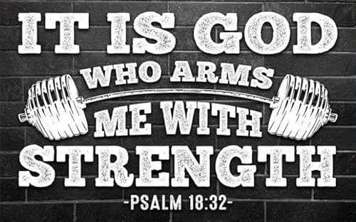 Aluminiumschild mit Aufschrift "It is God Who Arms Me with Strength", lustiges Blechschild, Metallkunst-Poster, Geschenk, Zuhause, Café, Bar, Wanddekoration, Zimmertürzubehör, 20,3 x 30,5 cm Aluminiumschild mit Aufschrift "It is God Who Arms Me with Strength", lustiges Blechschild, Metallkunst-Poster, Geschenk, Zuhause, Café, Bar, Wanddekoration, Zimmertürzubehör, 20,3 x 30,5 cm von EYSL