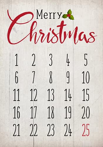 Christmas Countdown Days 'Till Christmas Adventskalender Holiday Decor Sleeps 'Till Christmas Holiday Sign Farmhouse Christmas Tin Signs for Patio 8x12 Inches von EYSL
