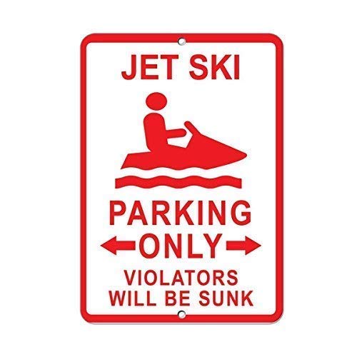 Retro-Blechschilder für Dekoration, Metall-Warnschild, 20,3 x 30,5 cm, Jet-Ski, V Parking Only Violators Will Be Sunk, Parkplatzschild, Aluminium-Metallschild Retro-Blechschilder für Dekoration, Metall-Warnschild, 20,3 x 30,5 cm, Jet-Ski, V Parking Only Violators Will Be Sunk, Parkplatzschild, Aluminium-Metallschild von EYSL