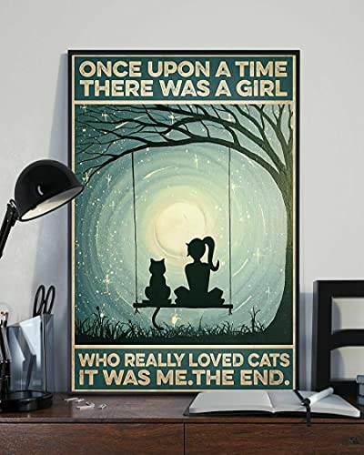 Retro-Blechschilder zur Dekoration, Once Upon A Time There is A Girl Who Really Likes Cat Moon Poster, Kunst, Metall-Blechschild, 20,3 x 30,5 cm Retro-Blechschilder zur Dekoration, Once Upon A Time There is A Girl Who Really Likes Cat Moon Poster, Kunst, Metall-Blechschild, 20,3 x 30,5 cm von EYSL
