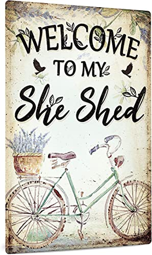 "Welcome to My She Shed" Küchengarten, Frauen-Höhle, Geschenk für Freundin, Damen, Aluminiumschilder, lustiges Blechschild, Metallkunst-Poster, Geschenk, Zuhause, Café, Bar, Wanddekoration "Welcome to My She Shed" Küchengarten, Frauen-Höhle, Geschenk für Freundin, Damen, Aluminiumschilder, lustiges Blechschild, Metallkunst-Poster, Geschenk, Zuhause, Café, Bar, Wanddekoration von EYSL