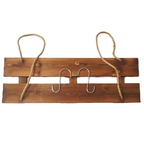 EYTVYUWPT Hängendes Blumenregal Aus Holz Im Vintage-Stil for Balkon/Fensterbank, Rustikaler Pflanzgefäßhalter Zur Wandmontage Mit 20kg Tragkraft(30x15cm) von EYTVYUWPT