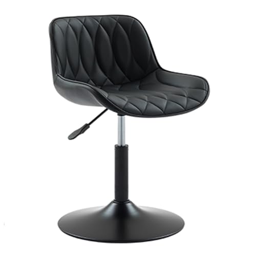 360° drehbare, verstellbare Barhocker, Barhocker in Thekenhöhe mit Rückenlehne, Barstühle aus Kunstleder for Kücheninsel, Esszimmer, Café(Deep Black,40-57cm) von EYUIOPLM