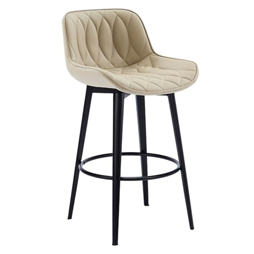 EYUIOPLM 360 ° drehbare Barhocker, weicher Barhocker aus PU-Leder, gepolsterte Küchenstühle mit Stahlbeinen und Fußstütze, for Küchentheke, Restaurant, Lounge, Pub(Milk Tea,65cm(25.9in)) von EYUIOPLM