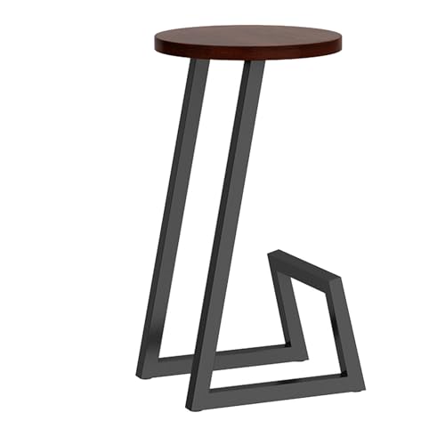 EYUIOPLM Barhocker Barhocker mit Sitzfläche aus Massivholz, Thekenhöhe mit Metallbeinen, rustikale Barstühle ohne Rückenlehne for die Kücheninsel(Black Walnut,75cm) von EYUIOPLM