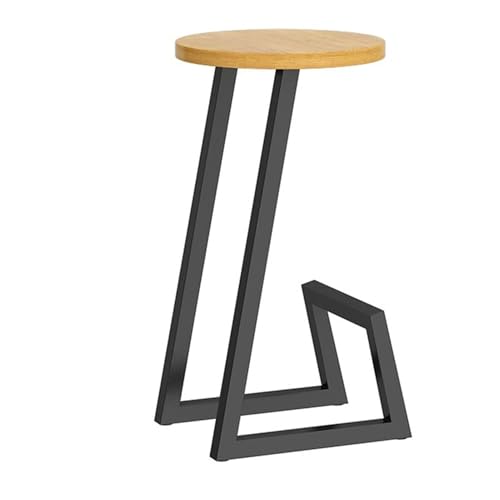 EYUIOPLM Barhocker Barhocker mit Sitzfläche aus Massivholz, Thekenhöhe mit Metallbeinen, rustikale Barstühle ohne Rückenlehne for die Kücheninsel(Black Wood,65cm) von EYUIOPLM