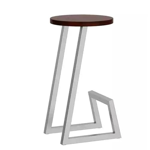 EYUIOPLM Barhocker Barhocker mit Sitzfläche aus Massivholz, Thekenhöhe mit Metallbeinen, rustikale Barstühle ohne Rückenlehne for die Kücheninsel(Silver Walnut,75cm) von EYUIOPLM