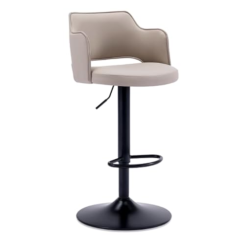 EYUIOPLM Barhocker aus PU-Leder, verstellbare drehbare Barhocker, Barstühle in Küchenthekenhöhe mit Rückenlehne, for Bar, Küche, Esszimmer(Gray,62-83cm) von EYUIOPLM
