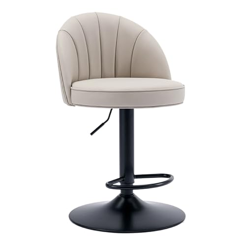 EYUIOPLM Barhocker aus PU-Leder, verstellbare drehbare Barhocker, Barstühle in Thekenhöhe mit Rückenlehne, for Bar, Küche, Esszimmer(Gray,48-68cm) von EYUIOPLM