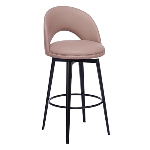 EYUIOPLM Drehbare Barhocker in Thekenhöhe, Küchenhocker aus PU-Leder, gepolsterte Barhocker mit Rückenlehne und Stahlbeinen, Inselstühle, Thekenhocker(Gray,67cm(26.3in)) von EYUIOPLM